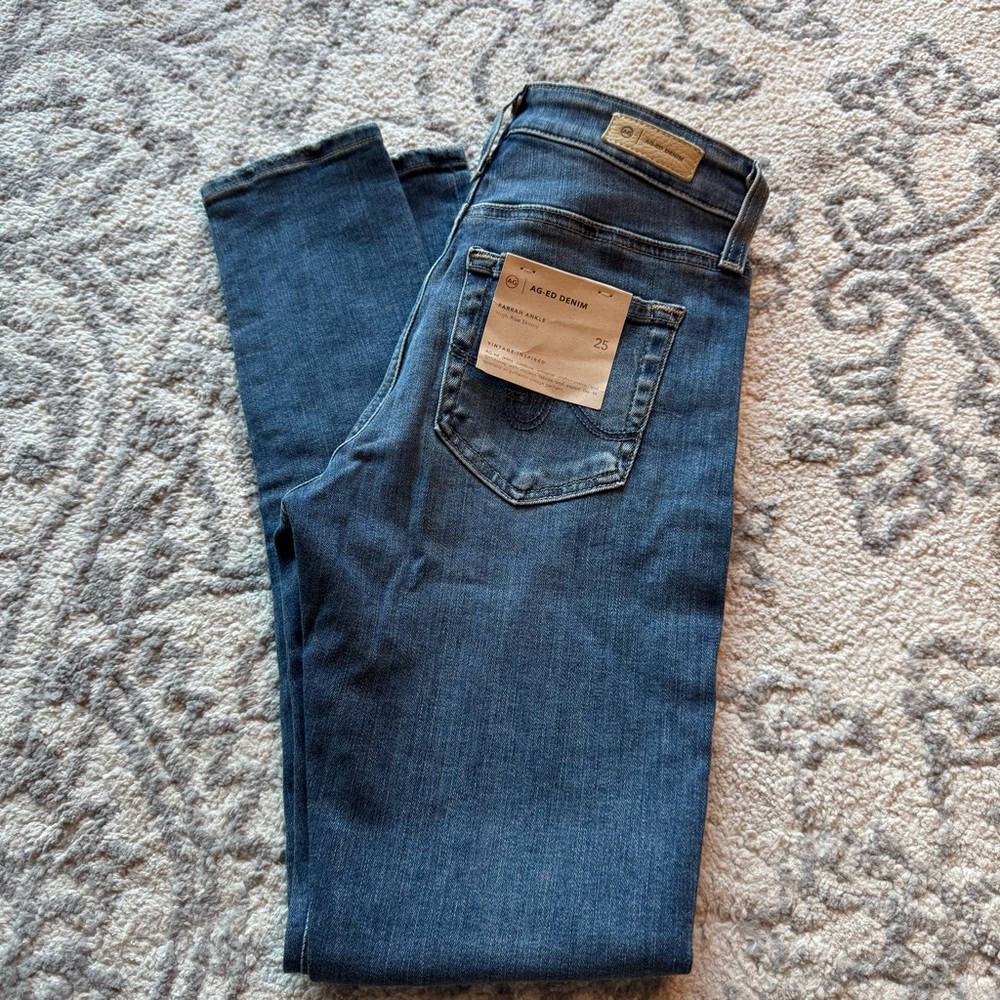Ag Blue Farrah ankle high rise skinny Denim Jeans